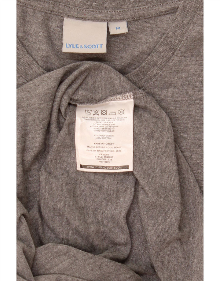 Lyle & Scott Mens T-Shirt Top Medium Grey Flecked Polyester