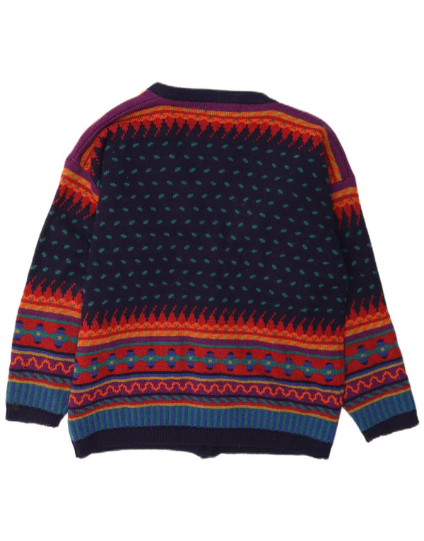 Tulchan Womens Cardigan Sweater UK 14 Medium Multicoloured Geometric Wool