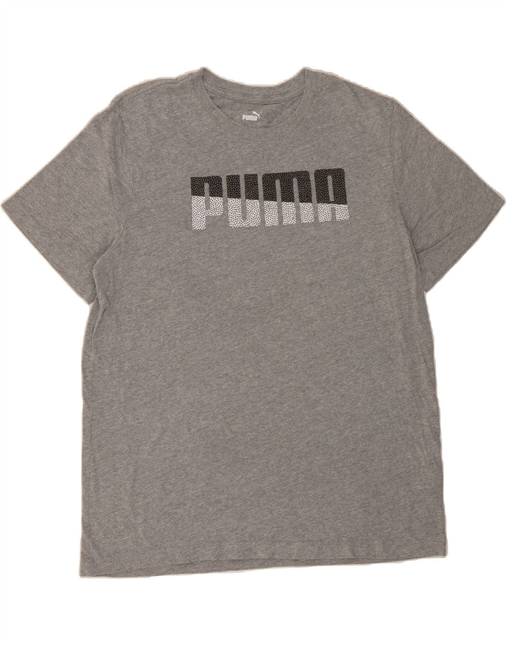 PUMA Mens Graphic T-Shirt Top Large Grey Cotton Vintage Puma and Second-Hand Puma from Messina Hembry 