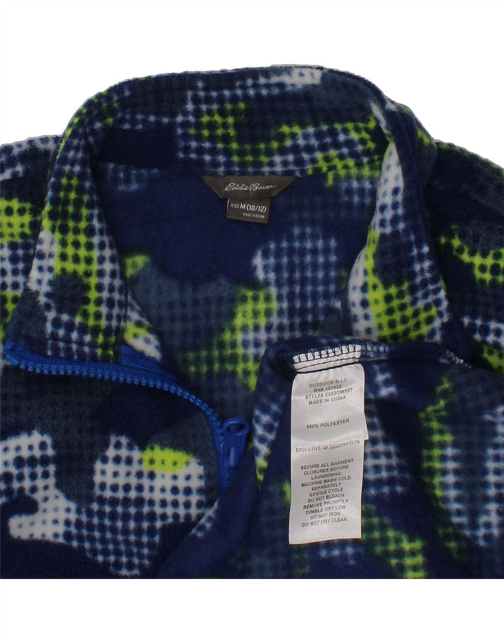 EDDIE BAUER Boys Fleece Jacket 10-11 Years Medium Multicoloured Camouflage Vintage Eddie Bauer and Second-Hand Eddie Bauer from Messina Hembry 