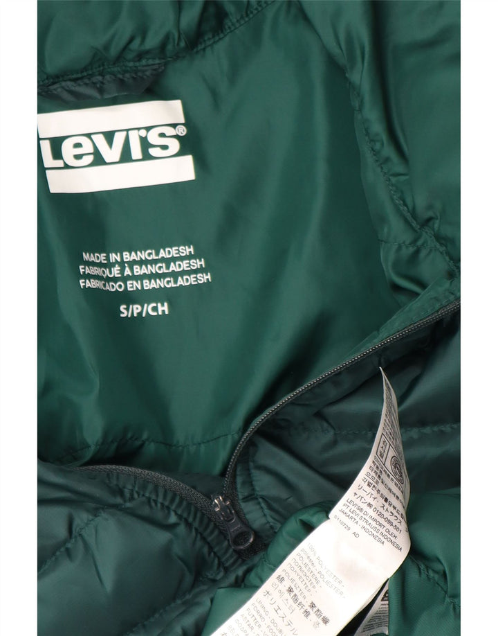 Levi's Mens Hooded Padded Jacket UK 36 Small Green Polyester