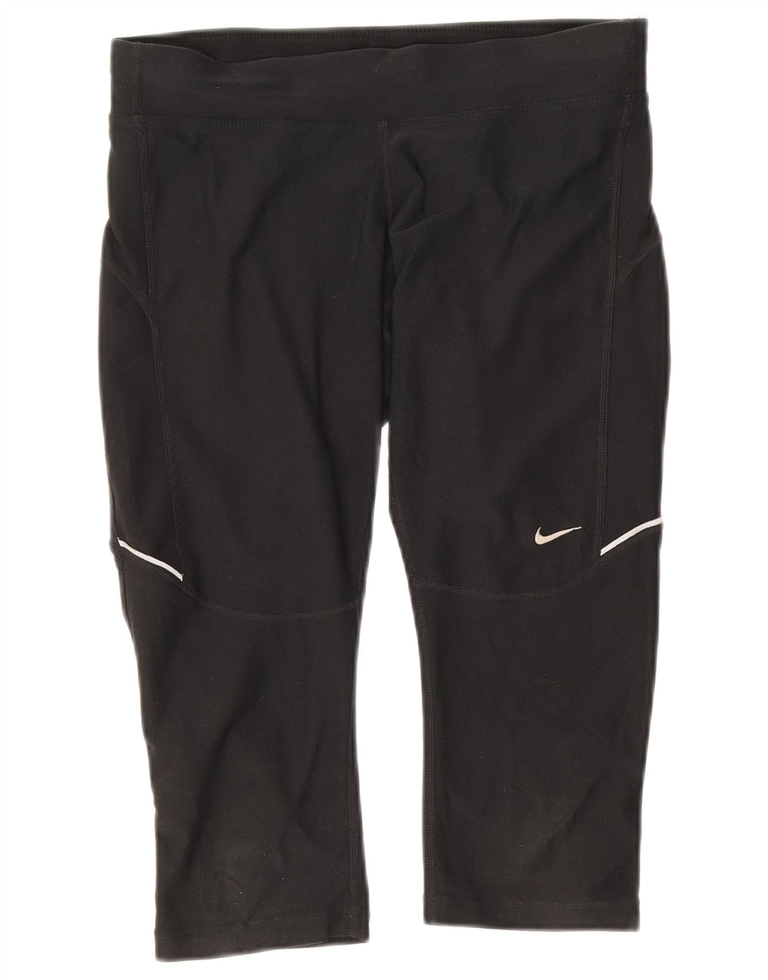 Nike Womens Dri Fit Capri Leggings UK 10 Small Black Polyester