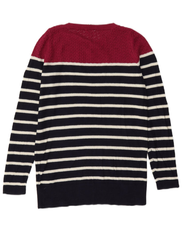 Damski sweter Oasis z dekoltem w łódkę UK 6 XS, bawełniany w granatowe paski