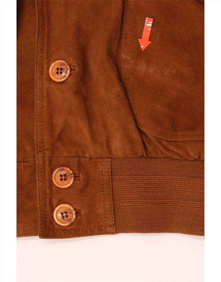 Giubbotto bomber in pelle scamosciata da uomo Essebi EU 50 Large in pelle beige