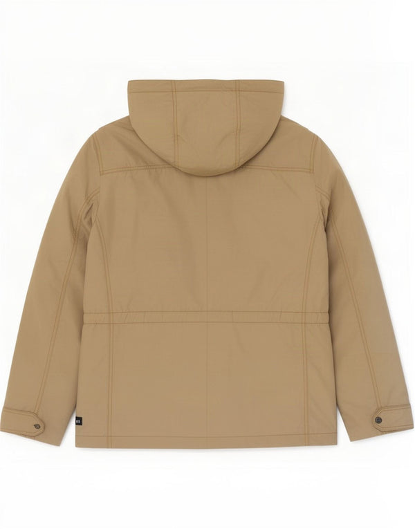 Zara Chaqueta cortavientos con capucha para mujer UK 46 Large Beige Nylon