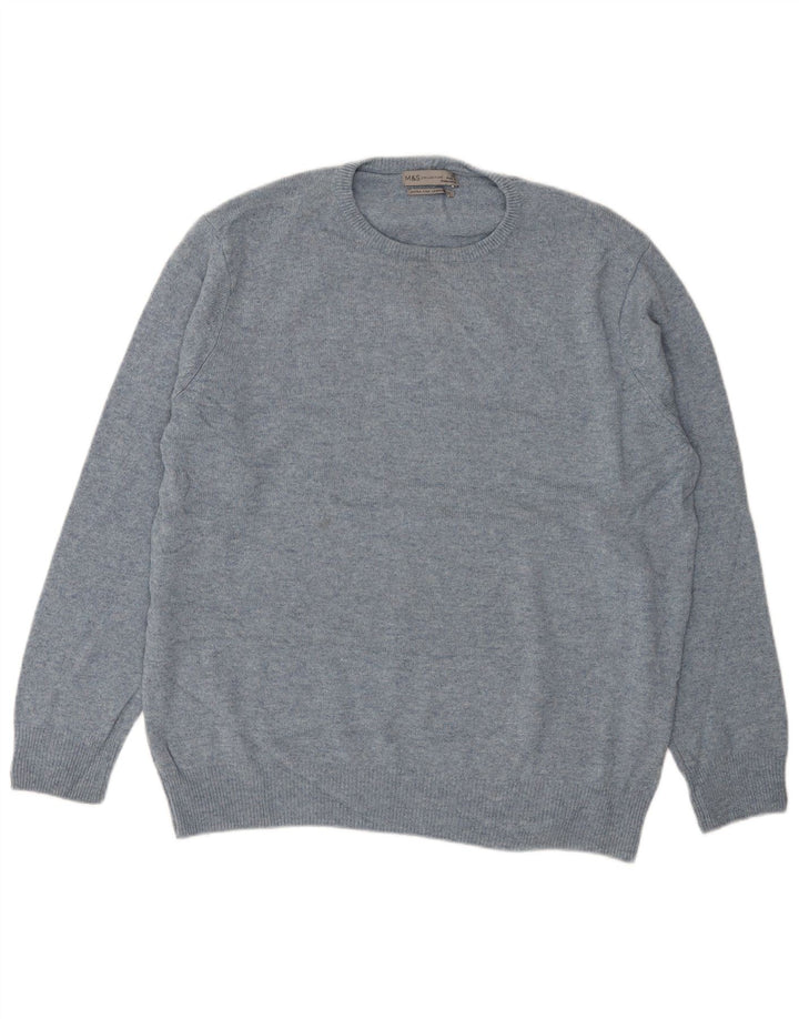 Marks & Spencer Pull à col rond pour homme XL en laine bleue
