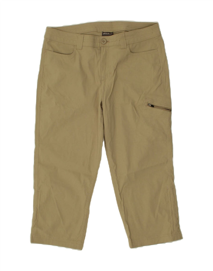 EDDIE BAUER Womens Straight Capri Trousers US 8 Medium W30 L21 Beige Vintage Eddie Bauer and Second-Hand Eddie Bauer from Messina Hembry 