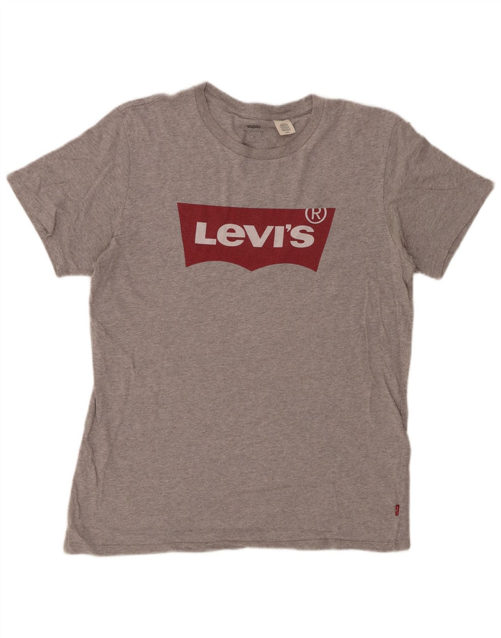 LEVI'S Mens Graphic T-Shirt Top Small Grey Cotton