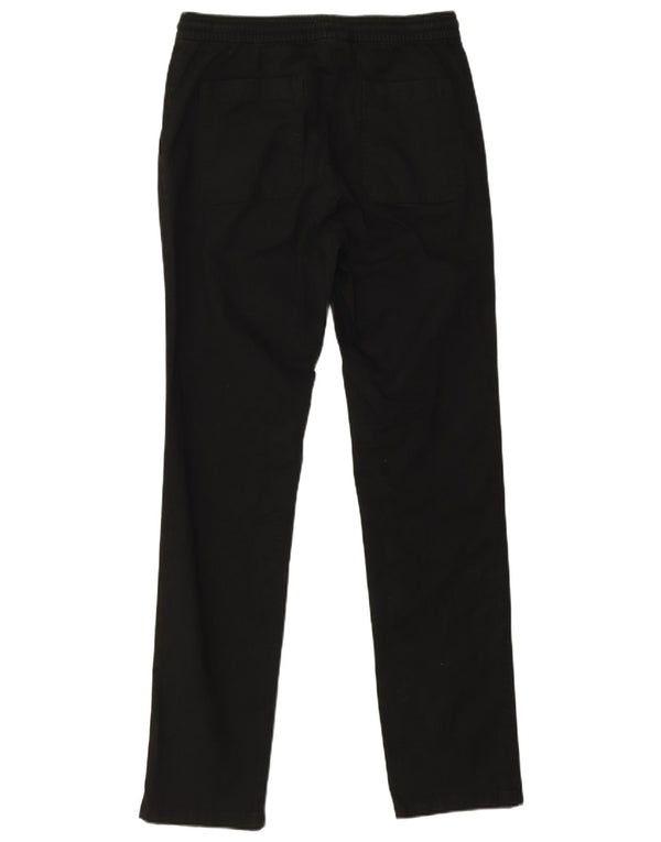 Marks & Spencer Pantalones casuales rectos para hombre pequeños W30 L32 algodón negro