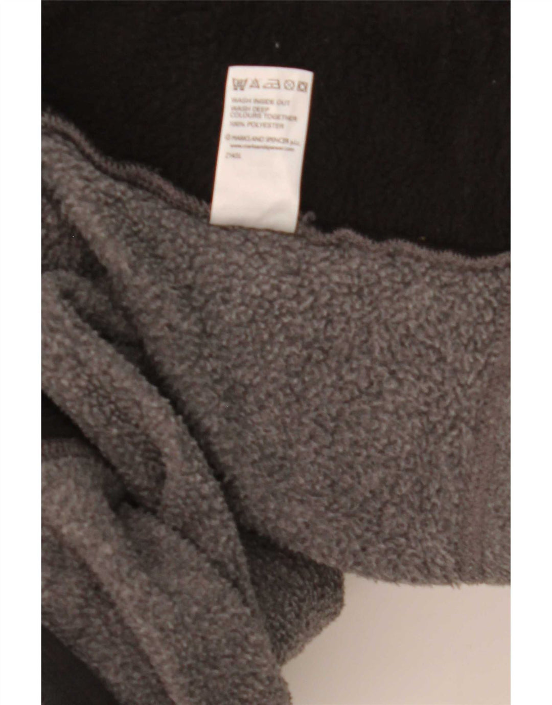 Marks & Spencer Mens Fleece Jacket UK 38 Medium Grey Polyester