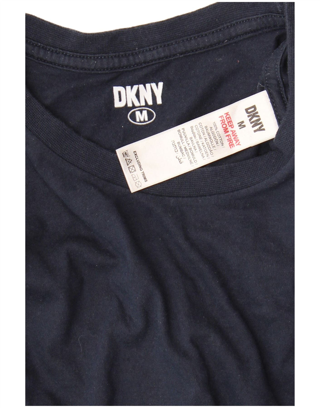 DKNY Mens T-Shirt Top Medium Navy Blue Cotton