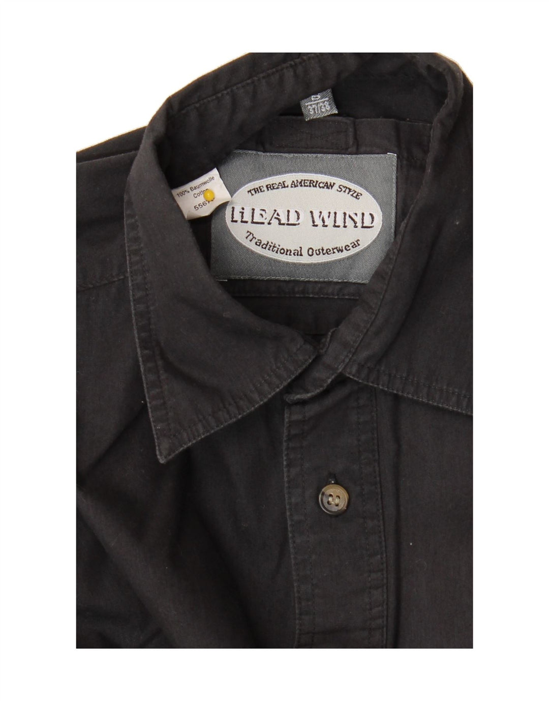 VINTAGE Mens Shirt Size 37/38 Small Black Cotton Vintage Vintage and Second-Hand Vintage from Messina Hembry 