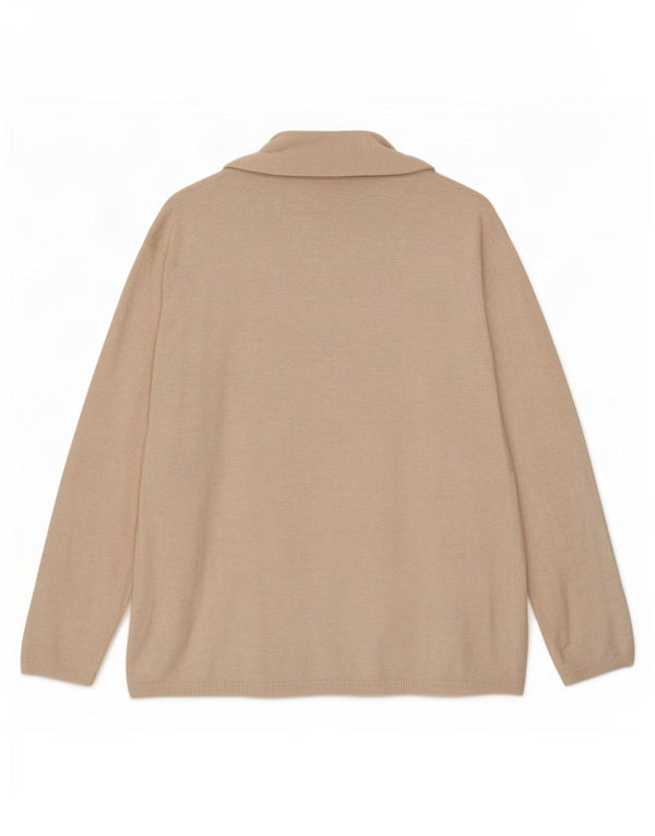 Zara Girls Regular Fit Cardigan Sweater 9-10 Years Beige Viscose Classic