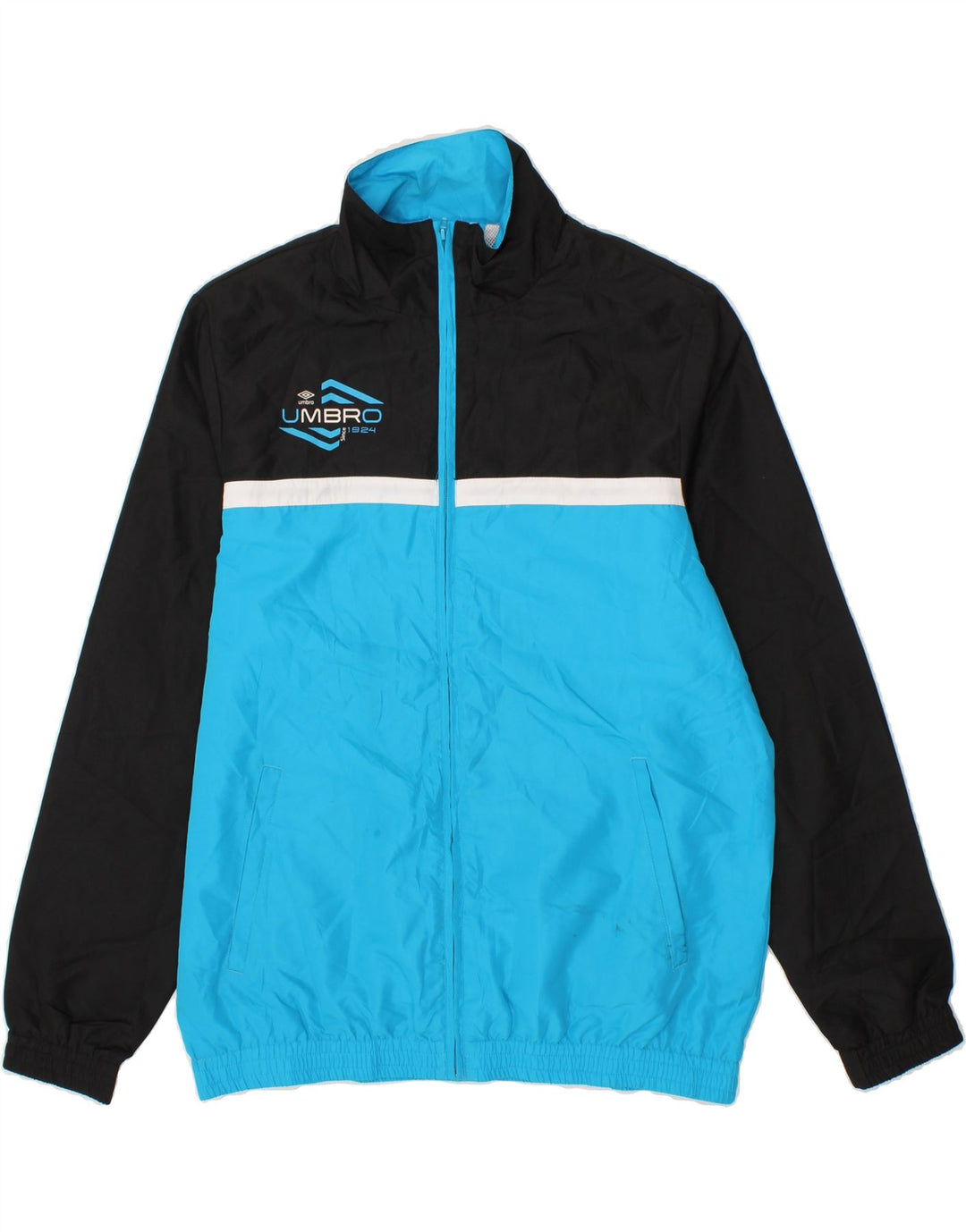 UMBRO Mens Tracksuit Top Jacket Large Blue Colourblock Polyester Vintage Umbro and Second-Hand Umbro from Messina Hembry 
