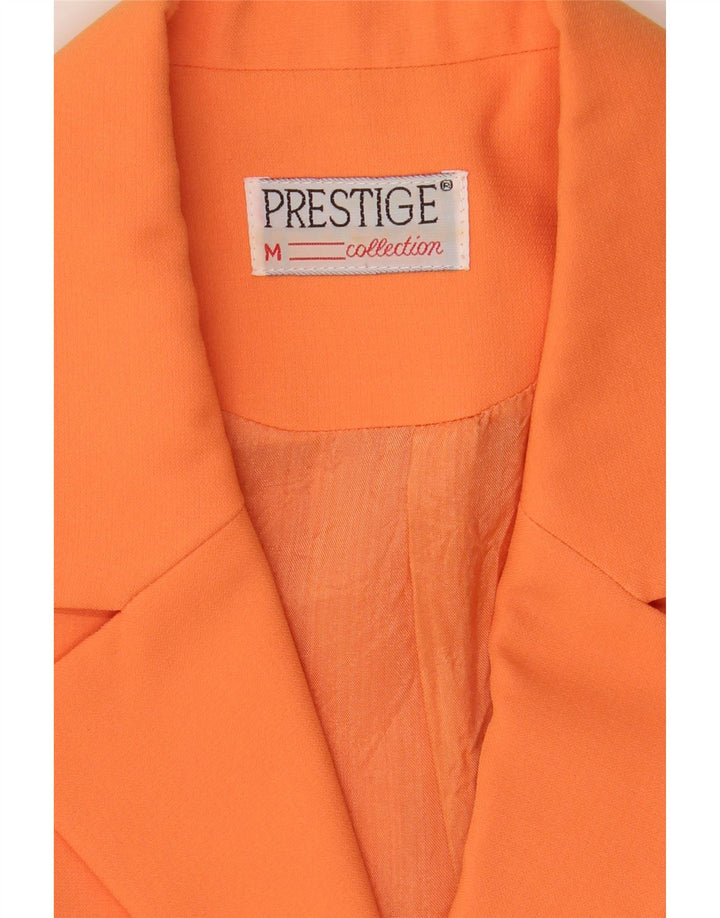 Prestige Womens 5 Button Blazer Jacket UK 12 Medium Orange