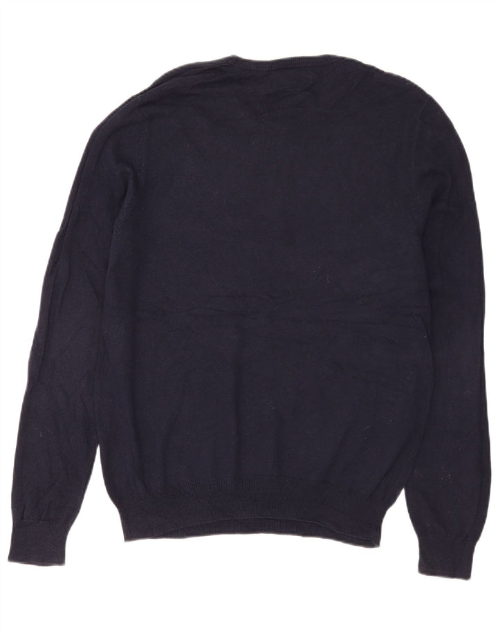 Maglione maglione girocollo da uomo Marks & Spencer cotone medio blu navy