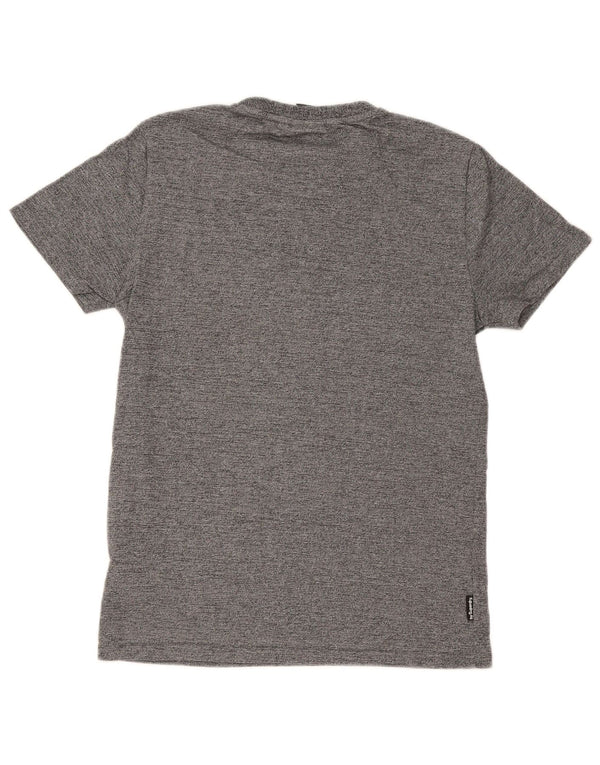 Superdry Mens Regular Graphic T-Shirt Top Medium Grey Flecked Cotton