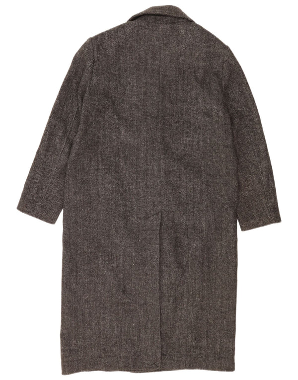 Zara Womens Oversized Double Breasted Coat UK 10 Small Grey Herringbone