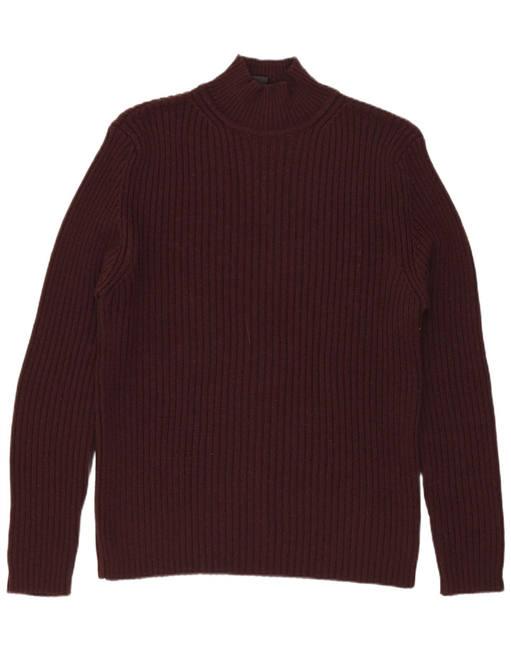 Marlboro Classics Mens Turtle Neck Jumper Sweater Medium Burgundy