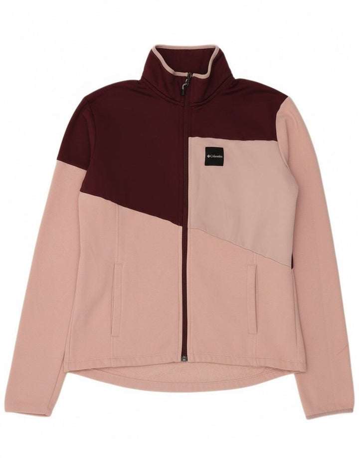 Columbia Womens Tracksuit Top Jacket UK 14 Medium Pink Colourblock
