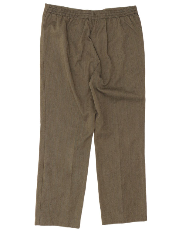 Marks & Spencer Womens Cropped Trousers UK 14 Large W32 L26 Khaki