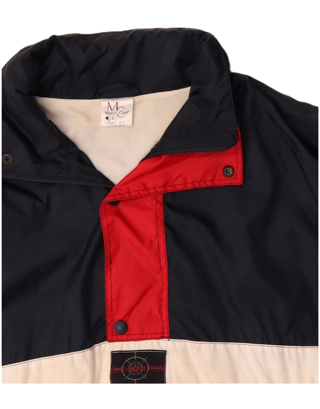 Marcel Clair Herren-Anorak-Jacke, UK 40, groß, marineblau, Colourblock-Polyamid