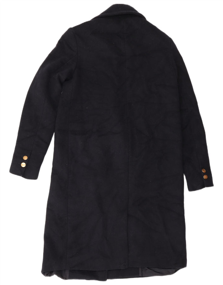 Zweireihiger Damenmantel von Zara, UK 14, mittleres Marineblau