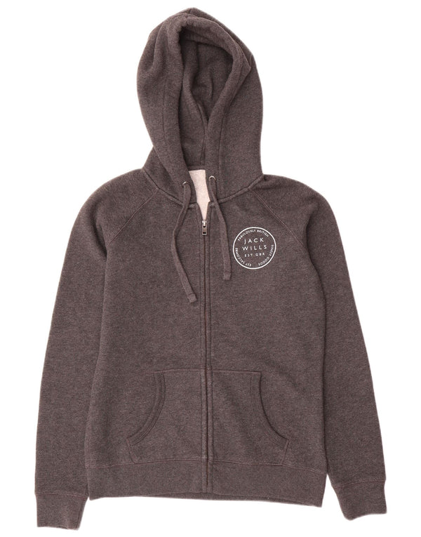 Jack Wills Dame Hættetrøje Sweater UK 12 Medium Grå Bomuld