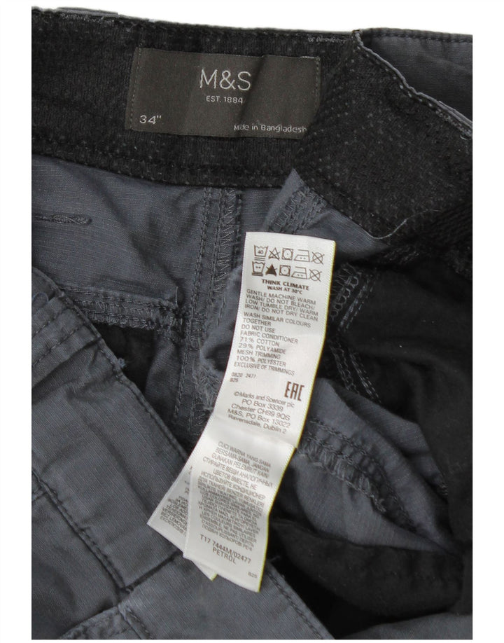 Marks & Spencer Herre Cargo Shorts W34 Large Grå Bomuld