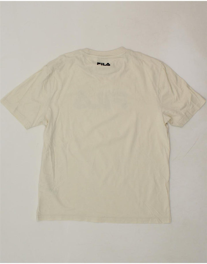 FILA Mens Graphic T-Shirt Top Small White Cotton Vintage Fila and Second-Hand Fila from Messina Hembry 