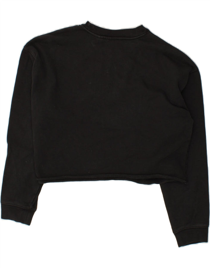 LEVI'S Womens Oversized Crop Graphic Sweatshirt Jumper UK 14 Medium Black Vintage Levi's and Second-Hand Levi's from Messina Hembry 