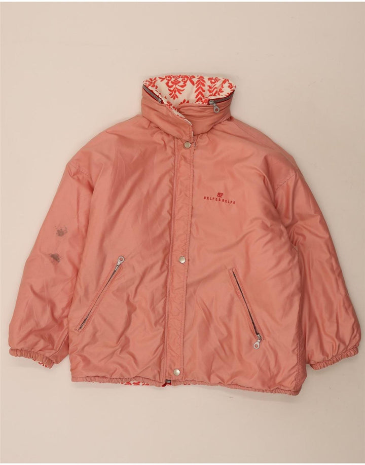 Belfe & Femme Veste réversible à capuche surdimensionnée IT 42 Rouge moyen floral