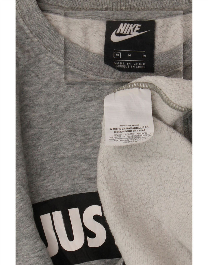 Nike Mens Graphic Sweatshirt Jumper Medium Grey Flecked Cotton