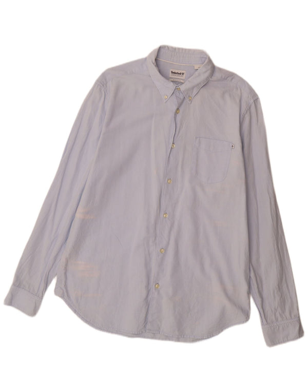 Timberland Mens Regular Fit Shirt Large Blue Cotton