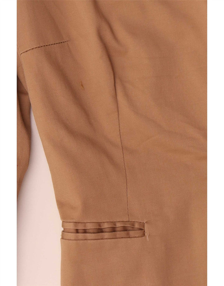 Jaqueta blazer feminina Zara com 1 botão UE 38 pequeno algodão marrom