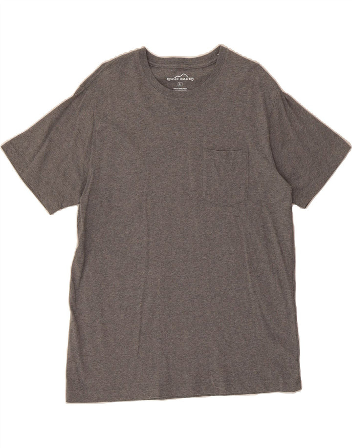 EDDIE BAUER Mens T-Shirt Top Large Grey Cotton Vintage Eddie Bauer and Second-Hand Eddie Bauer from Messina Hembry 