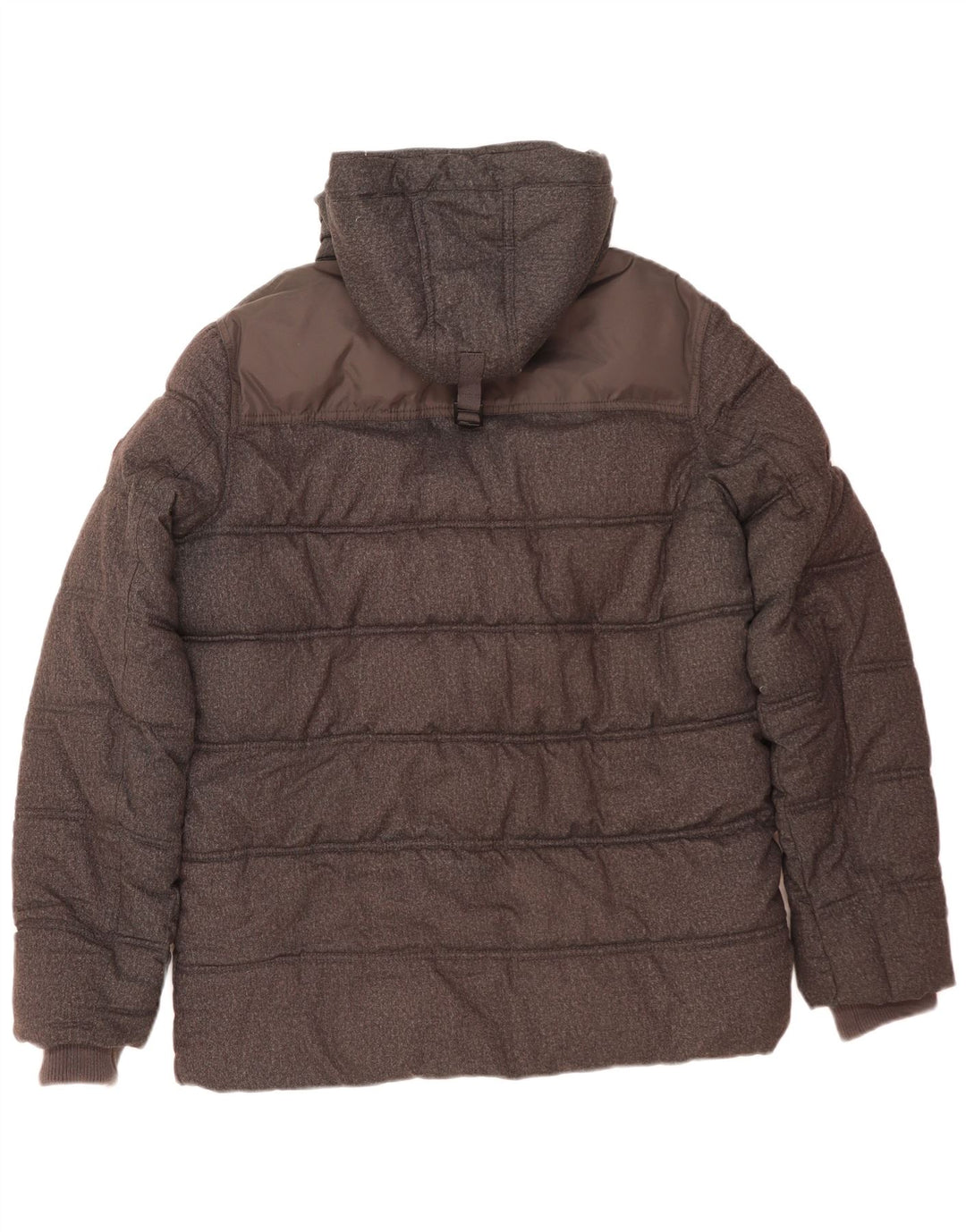 Tommy Hilfiger Mens Hooded Padded Jacket UK 40 Large Grey Polyester