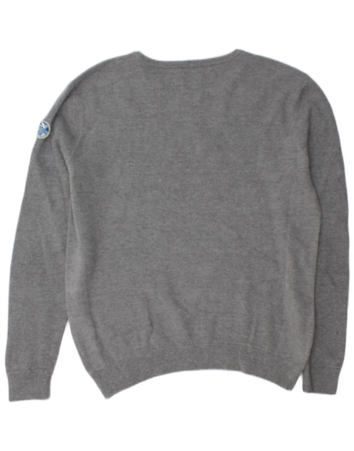 North Sails Mens Crew Neck Jumper Sweater XL Grey Cotton
