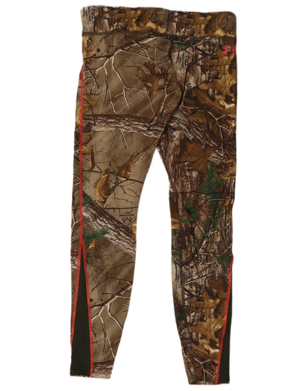 Under Armour Damen Graphic Leggings UK 14 Large Braune Tarnung