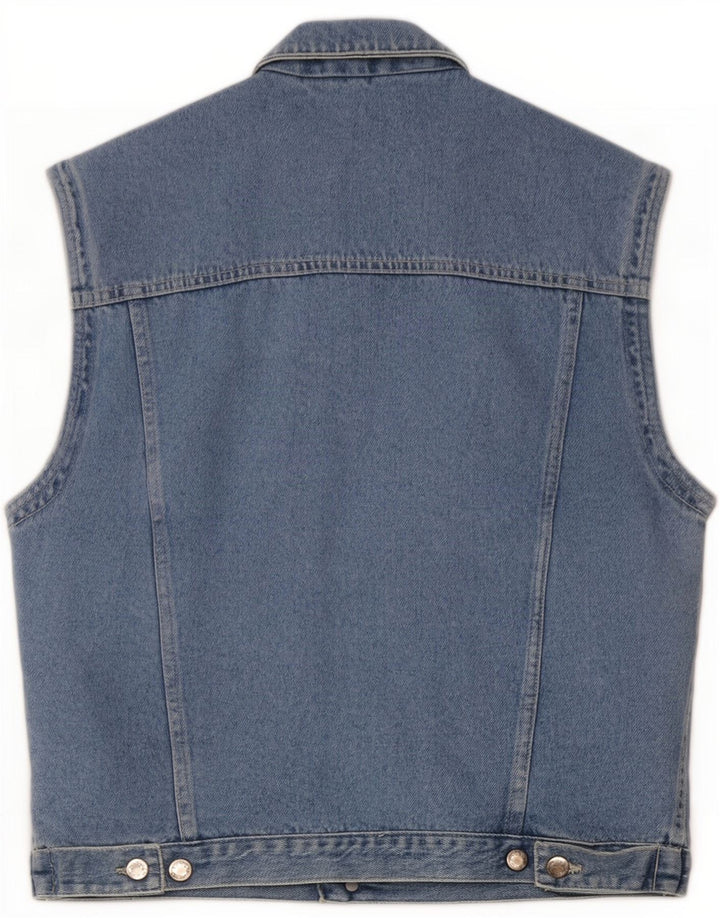 Vintage Mens Denim Gilet IT 46 Small Blue Cotton