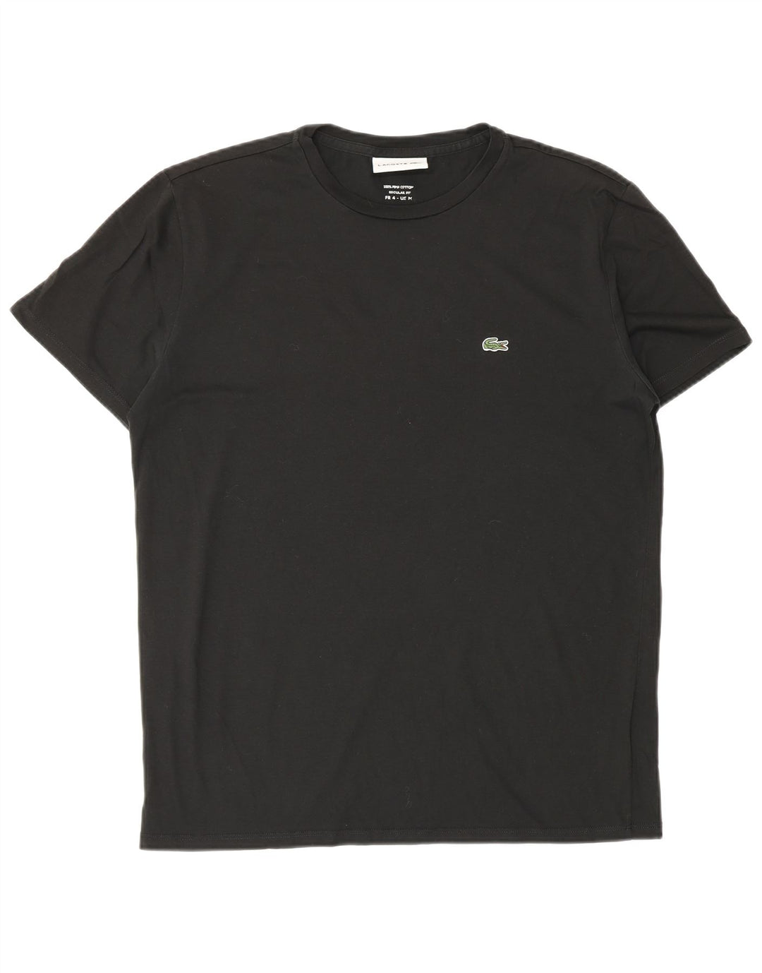 Lacoste Mens Regular Fit T-Shirt Top Size 4 Medium Black Cotton