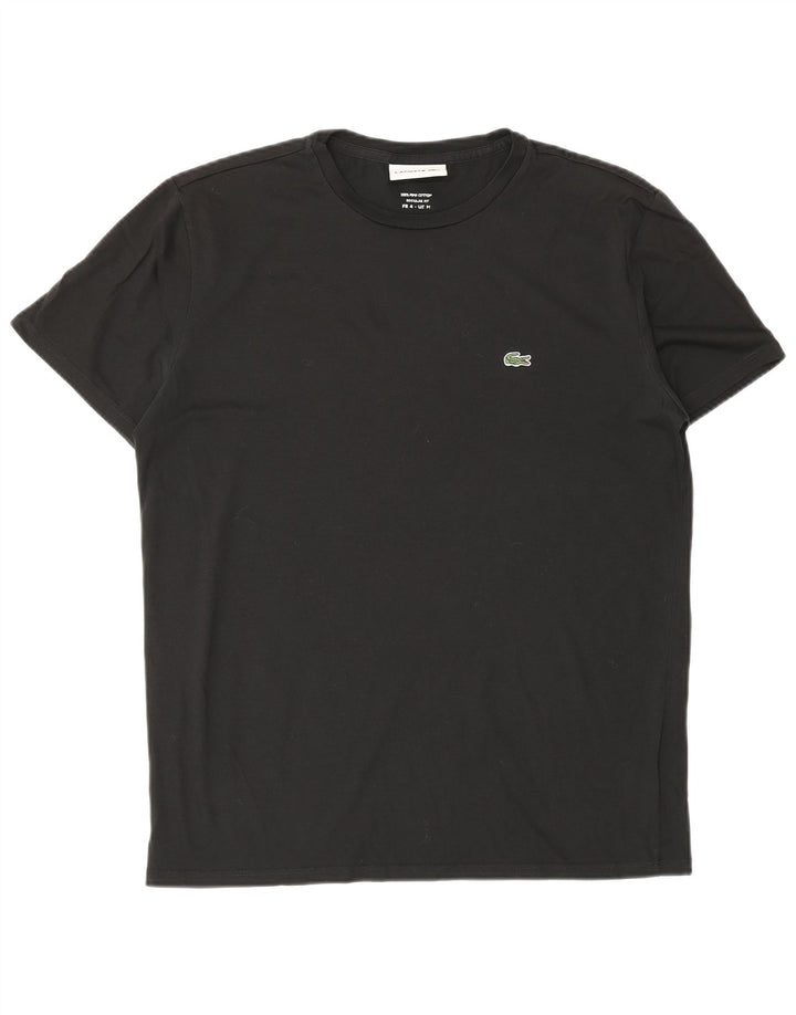 Lacoste Mens Regular Fit T-Shirt Top Size 4 Medium Black Cotton
