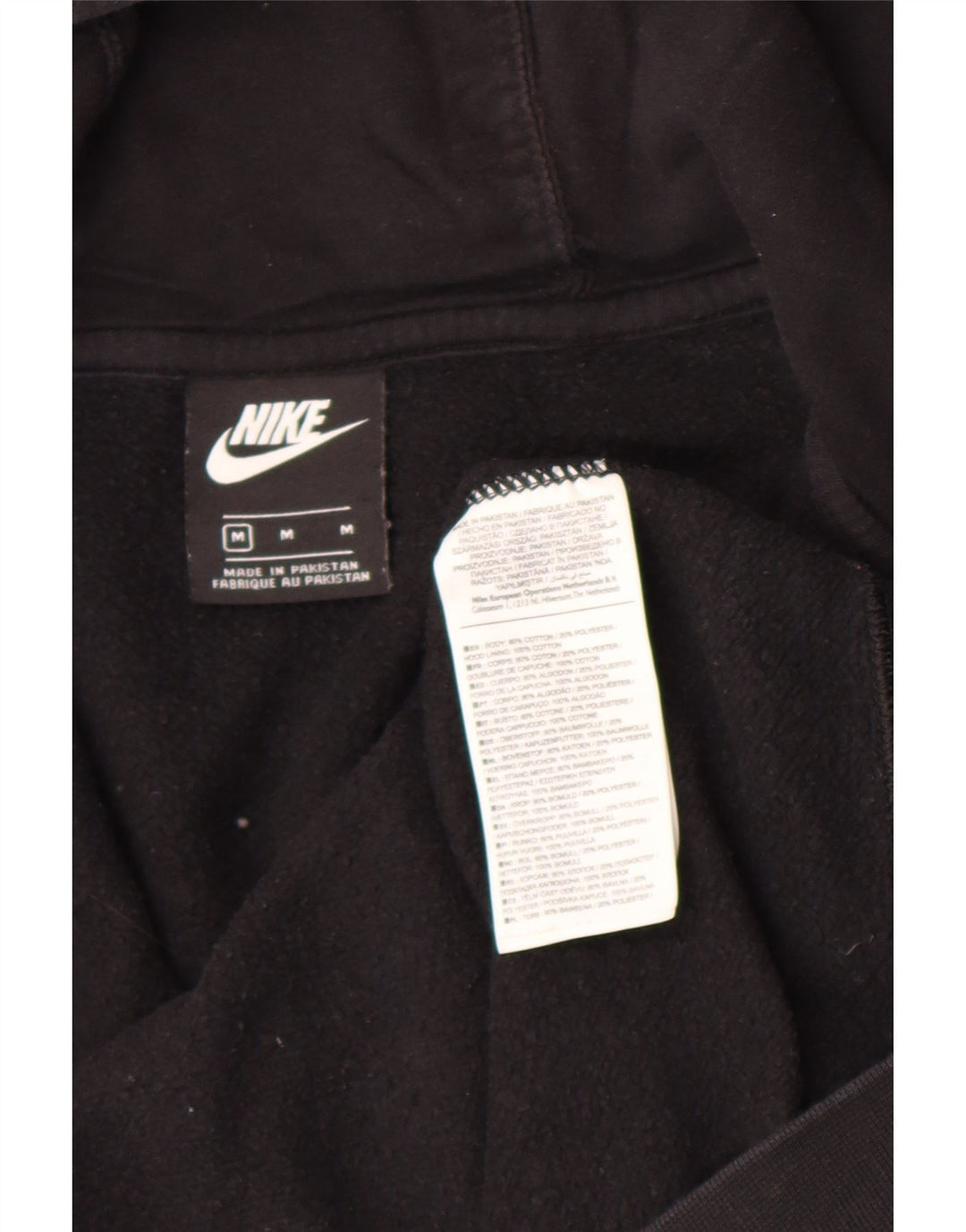 Męski sweter z kapturem i zamkiem błyskawicznym Nike, średni czarny, bawełniany