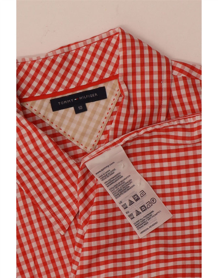 Tommy Hilfiger Womens Shirt US 10 Large Red Gingham Cotton