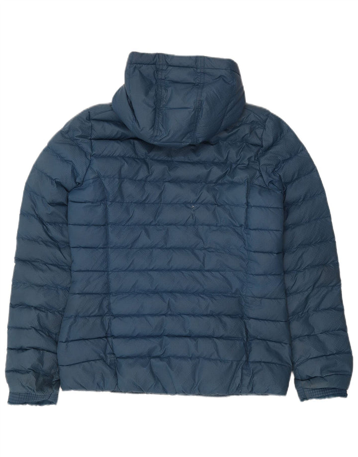 Adidas Womens Hooded Padded Jacket UK 14 Medium Blue Nylon