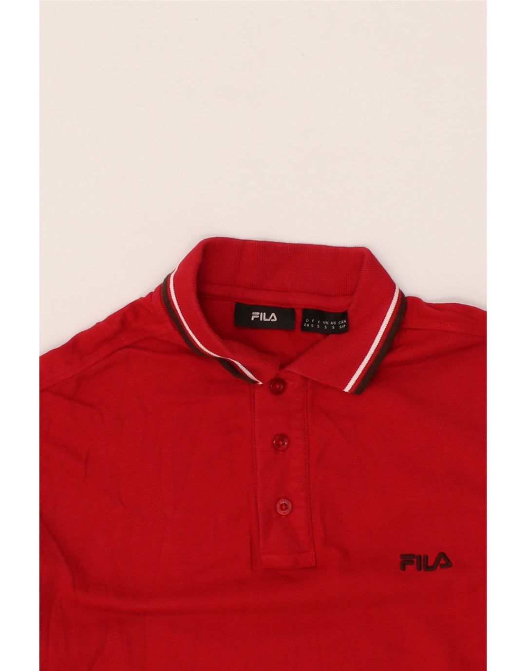 FILA Mens Polo Shirt Small Red Vintage Fila and Second-Hand Fila from Messina Hembry 