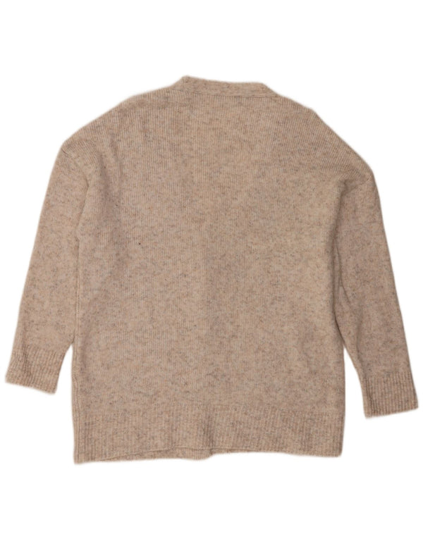 Marks & Spencer Womens Oversized Cardigan Sweater UK 16 Large Beige