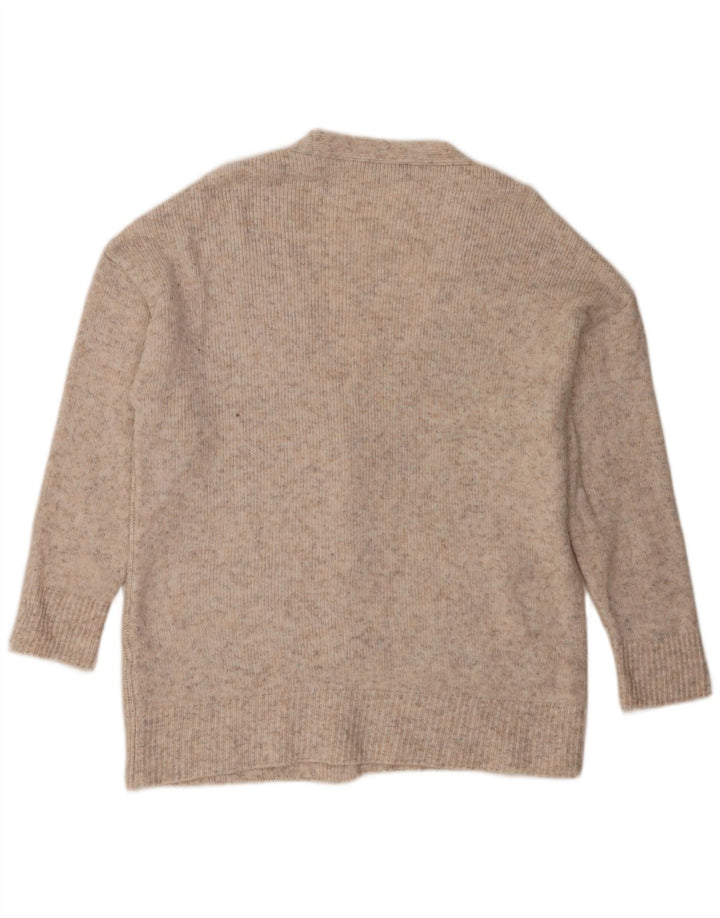 Marks & Spencer Womens Oversized Cardigan Sweater UK 16 Large Beige