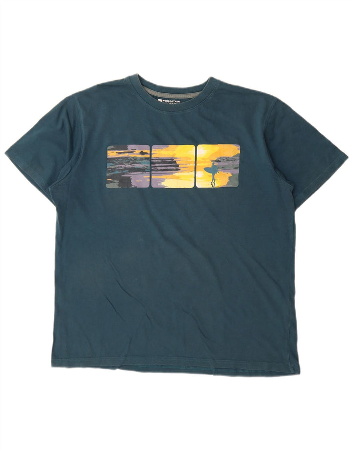 Mountain Warehouse Herre Grafisk T-Shirt Top Stor Grøn