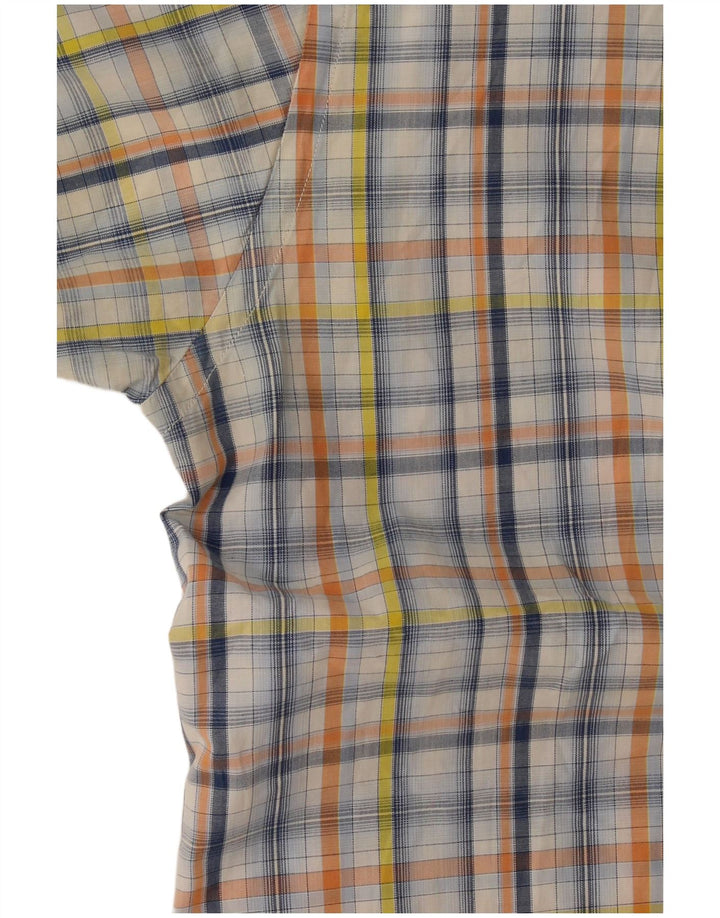 Pierre Cardin Mens Short Sleeve Shirt Size 41 Large Multicoloured Check